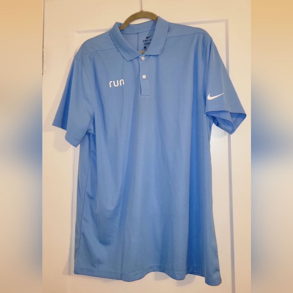 Large Sky Blue Nike Dri-Fit Polo